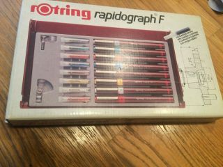 Vintage Rotring Rapidograph Iso Set Of 8 Technical Pens Made In Germany