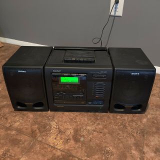 Vintage Sony Boombox Am/fm Cfd - 610 Mega Bass 6 Cd Changer & Remote