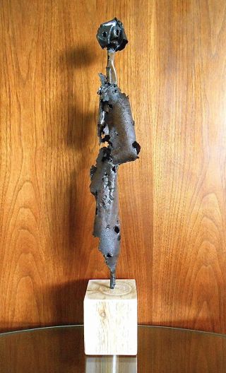 Brutalist Abstract Max Kreg 19” Metal Art Sculpture Mid Century Modern Style