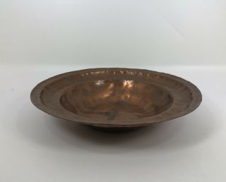 1930’s Erhard Glander Hand Hammered Wrought Rimmed Copper Bowl Arts Crafts 2
