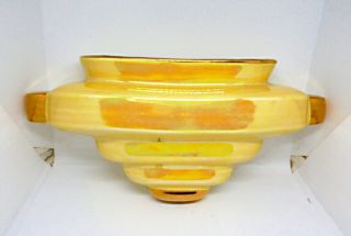 Authentic Vintage Art Deco Sadler Gold Lustre Ware Wall Pocket Vase.  C.  1930s