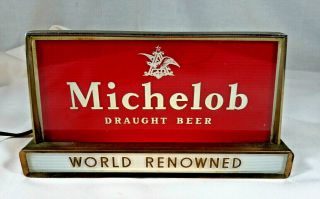 Rare Vintage Glass Michelob Draught Beer Light Up 50 