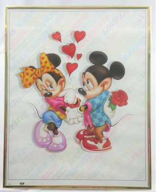 Mickey & Minnie Framed Poster 16 X 20 Glass 40 