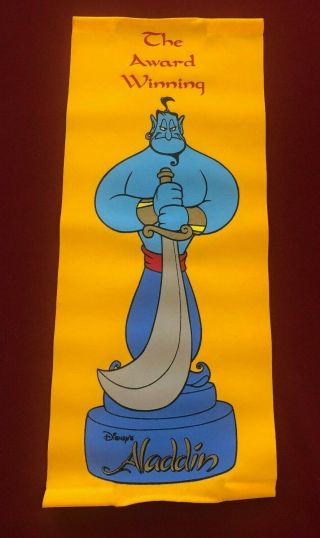 Banner From The Disney Store 1993 Aladdin " The Award Winning " Display Genie