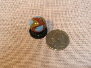 Christensen Agate 3 Color Flame / Swirl Machine Made Vintage Marble