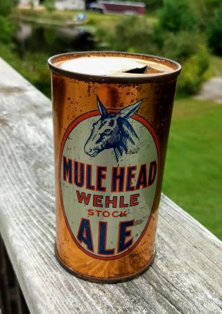 Mule Head Stock Wehle Ale O/i Flat Top Beer Can - Display
