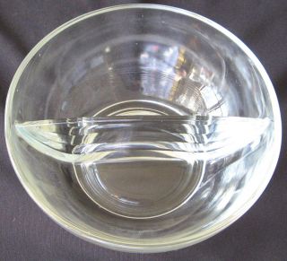 Vintage 5 1/2 " Clear Glass Nut/candy Dish With Center Divider L3