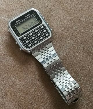 vintage casio c - 801 calculator dual time lcd watch from 1980 module 133 japan 3