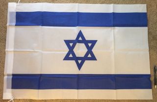 Israeli Flag Blue & Wh.  24  X 35 " Hangable Proudly Support Israel