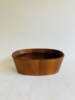 Mid Century Modern Dansk Teak Wood Bowl Quistgaard Denmark