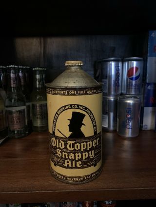 Old Topper Snappy Ale Quart Cone Top - Rochester (ny) Usbc 216 - 10