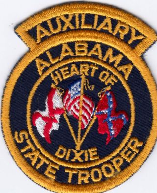 Vintage Alabama State Trooper Auxiliary Police Patch Al Cc Backing Old