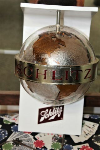 1968 Schlitz Beer Rotating Hanging Globe Wall Mount Lighted Sign