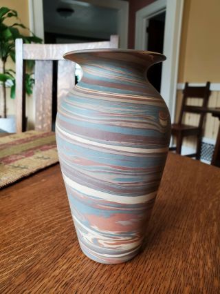 Antique Niloak Pottery Vase Arts & Crafts Mission Stickley Era 8 " Tall
