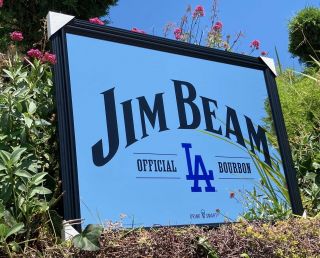 Jim Beam Los Angeles Dodgers Mlb Baseball Whiskey Beer Bar Mirror Man Cave