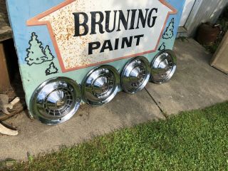 4 Vintage Oem 1954 Chevy Bel Air/210 Deluxe/150 Handyman Station Wagon Hubcaps