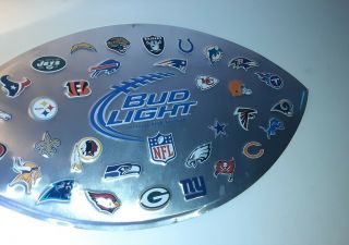 Bud Light Beer Sign Huge Embossed Nfl Football Tin Tacker Bar Pub Game Room