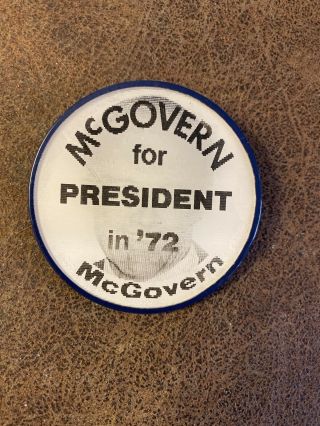 Vintage 1972 George Mcgovern For President Vari - Vue Flasher Photo Pinback Button