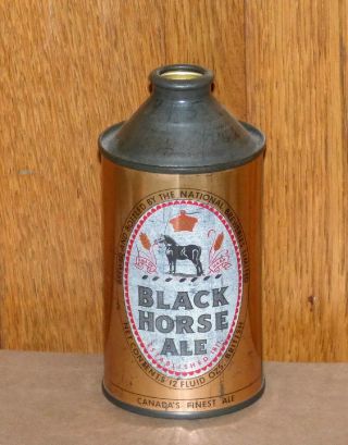 Rare 1940’s Canadian Black Horse Ale Cone Top Beer Can