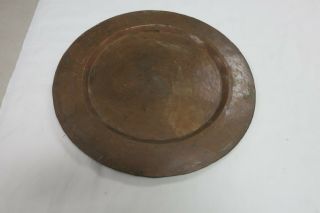 Antique Arts & Crafts Hammered Copper Plate Tray 12 "