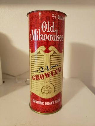 Old Milwaukee Beer 24 Oz.  Growler Beer Can,  Schlitz Milwaukee,  Wi