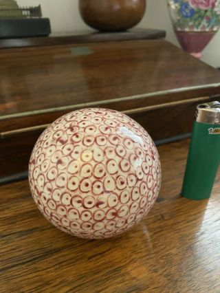 Antique Scottish English Victorian Ceramic Carpet Ball,  19th C Ca 1880s 3.  5 "