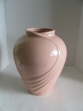 Mid Century 12 " Large Pink Ceramic Vase