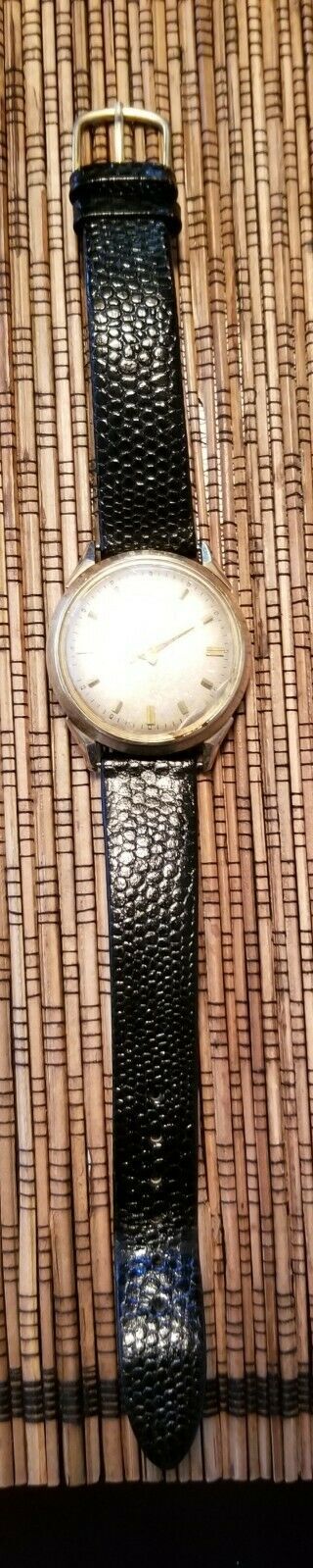 Vintage Stainless Steel Bulova Accutron Wristwatch Gold Filled Bezel Running