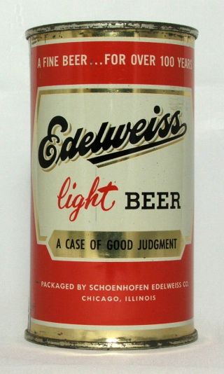 Edelweiss Light Beer 12 Oz.  Flat Top Beer Can - Chicago,  Il.