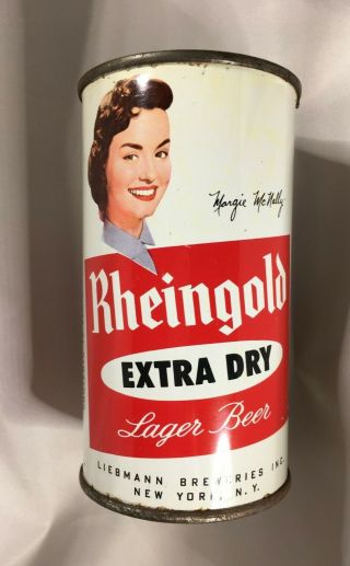 Rheingold Extra Dry " Margie Mcnally " Beer Can Flat Top,  Usbc 124 - 10