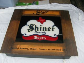 COLLECTIBLE SHINER LIGHTED BEER SIGN LIGHT SPOETZL BREWING CO TEXAS TX SIGN 2