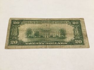 VINTAGE green $20 1934 - B BOSTON FEDERAL RESERVE NOTE TWENTY DOLLAR BILL VINSON 3