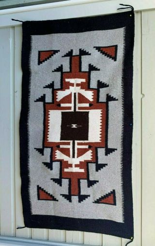 Vintage Navajo Indian Rug 58 " X 32 " Inches