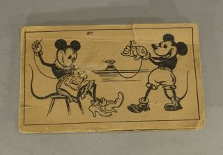 Orig.  1930s Mickey And Minnie Mouse Walt Disney Cardboard Sewing Needles Booklet