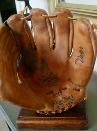 Vintage Mickey Mantle Rawlings Mm9 Model Baseball Glove York Yankees Hof