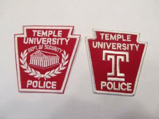 Pennsylvania State Temple University Police Patch Set Old Cheese Cloth