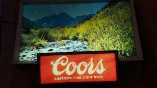 Vintage Coors Rolling River Motion Sign Rare