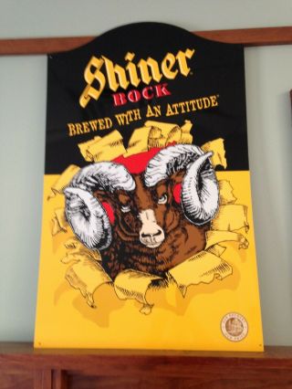 Shiner Bock Brewed With An Attitude Metal Beer Sign 31 X 19 "