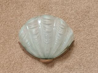 Art Deco Clam Shell Light Shade Glass Vintage Antique Retro Frosted