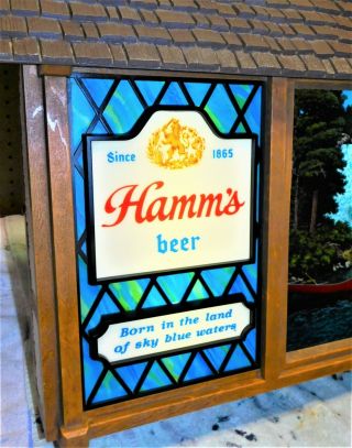 1960s HAMM ' S BEER Scenarama MOTION Campfire Sign (Minty) Stored For 50,  Years 2
