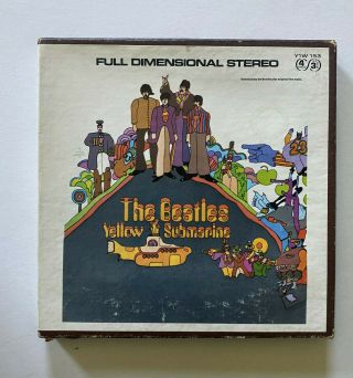 The Bealtes Yellow Submarine Stereo 4 Track Reel To Reel Tape Vintage