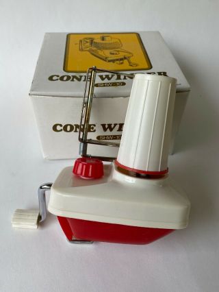 Vintage Hand Operated Cone Winder SHW - 10 For Yarn String Ball Knitting Japan 3