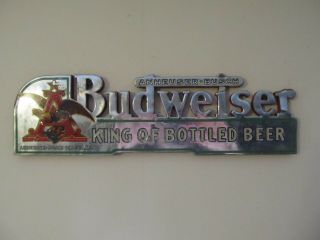 Vintage Budweiser King Of Bottled Beer Shelf Topper Sign 1940s
