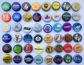 1,  000 [[MIXED]] Beer Bottle Cap Assortment.  45,  Brands,  Micro / Macro Assortment 2