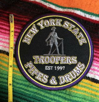 York (ny) State Police Troopers Pipes And Drums Patch