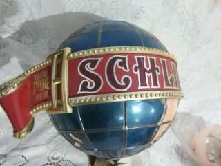 1976 Vintage Schlitz Large World Globe Wall Bar Light Beer Sign Trade Pure Mark