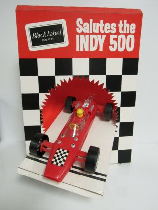 Rare Vintage Black Label Beer Salutes The Indy 500 3 - D Sign W/ Race Car Sb453