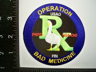 Federal Fbi Ssa Oig Op Bad Medicine Patch San Juan,  Pr Police Fraud Tf Gman