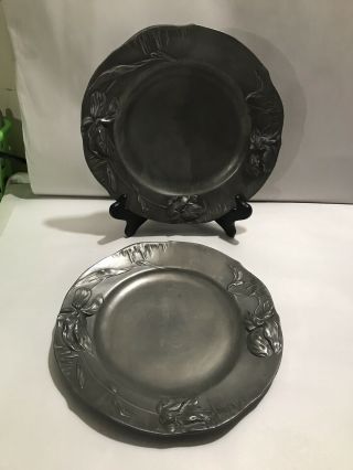 Set Of 2 Antique Kayserzinn Pewter Plate