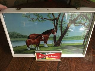 Rare Vintage Budweiser Beer Advertising Lighted Electric Sign Clydesdale 1950 